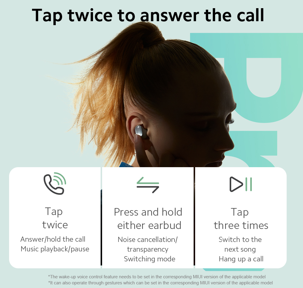 Tap twice to answer the call