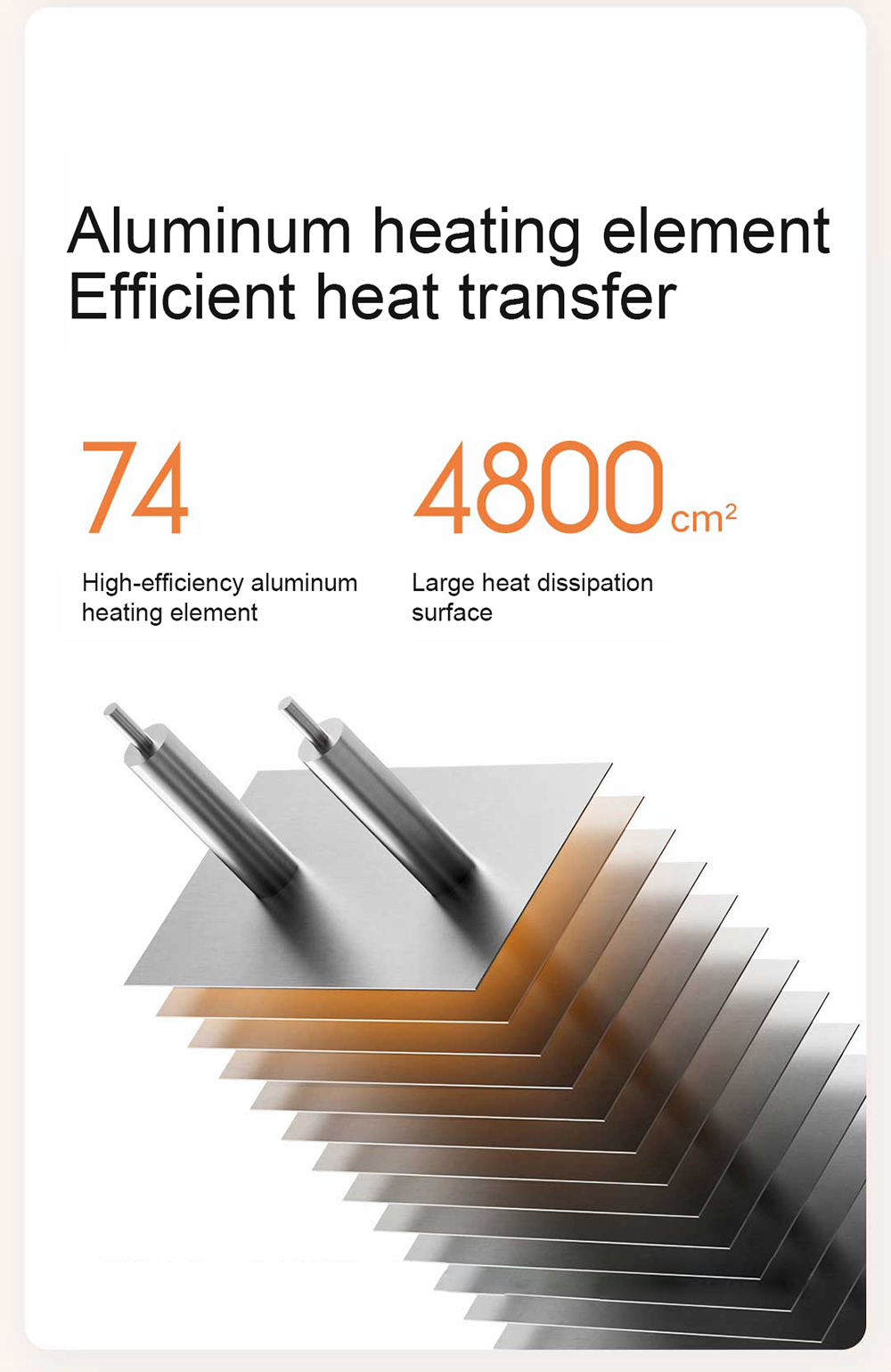 Aluminum heating element efficient heat transfer
