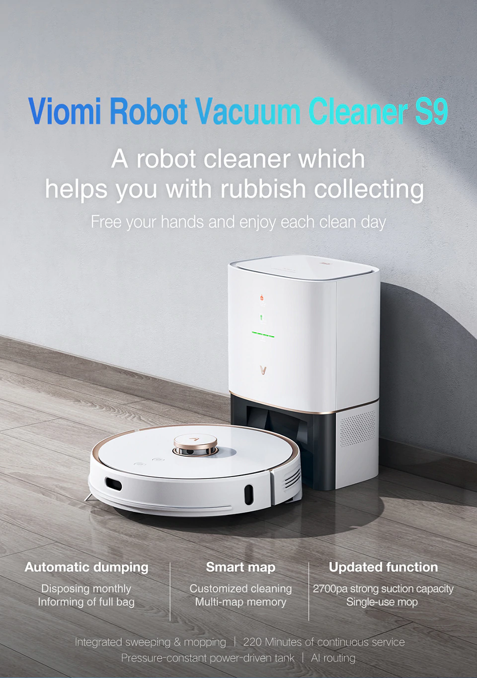 VIOMI Robot Vacuum Cleaner S9 Global Version Wholesale