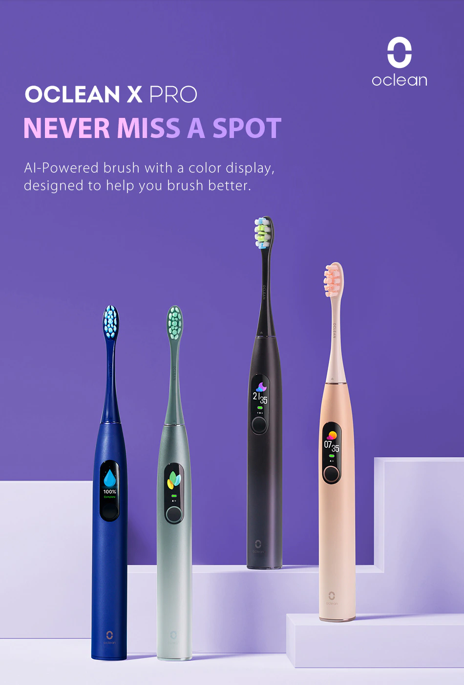  Oclean X Pro Sonic Electric Toothbrush never miss a spot